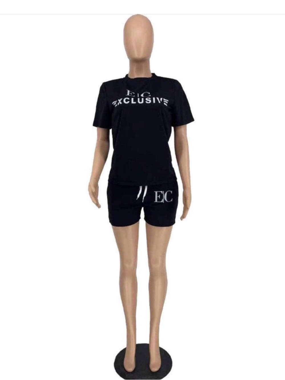 2 PIECE SHORT SET EXCLUSIVE WOMENS LARGE BLACK NWOT